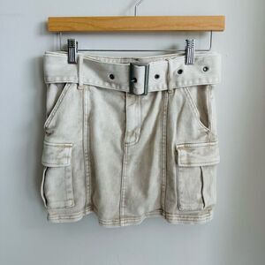NWT H&M Divided Belted Cargo Mini Skirt‎ – Khaki Tan – Size 2 (Fits Small)